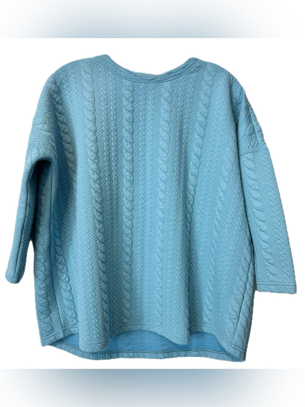 Tuckernuck Sport Cable Knit Textured Pullover Sweatshirt Blue XS/S